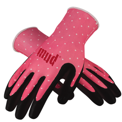 Mud Gloves Mud Polka Grip Style Hibiscus Gardening Gloves 036H Case of 6