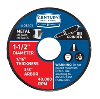 Century Drill & Tool 1-1/2 in. x 1/16 in. Metal Cutting Wheel 08401 Case of 6