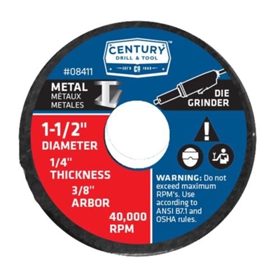 Century Drill & Tool 1-1/2" x 1/4" Metal Cutting Wheel Case of 6