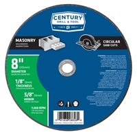 Century Drill & Tool 8 in. x 1/8 in. Masonry Abrasive Saw Blade 08608 Case of 5