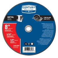 Century Drill & Tool 8 in. x 3/32 in. Metal Cutting Wheel 08808 Case of 5