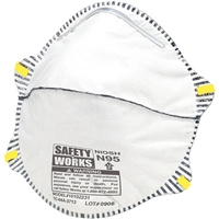 Safety Works N95 Harmful Dust Disposable Respirator w/ Odor Filter 10102485 Case of 6