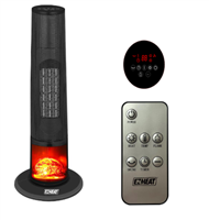 EZ Heat 1500 Watt 24.5â€ Tower Heater w/ 3D Flame 32561