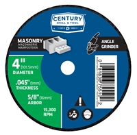 Century Drill & Tool 4 in. x 1/16 in. Thin Masonry Cutting Wheel 75510 Case of 10