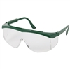 Safety Works Indoor Wrap-Around Green Fame Clear Lens Safety Glasses 817695 Case of 12