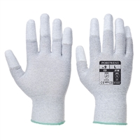 Portwest Chemical Antistatic PU Fingertip Gloves Gray A198