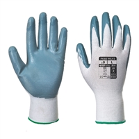 Portwest Nitrile Flexo Grip General Handling Gloves White/Gray A310