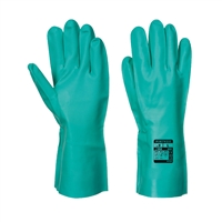 Portwest Nitrosafe Chemical Gauntlet Gloves Green A810