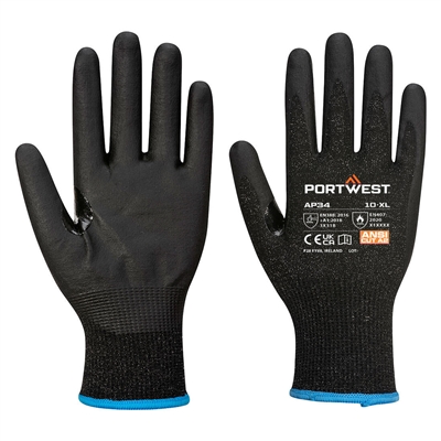 Portwest LR15 Nitrile Foam Touchscreen Glove PK12 Black AP34