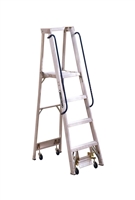 Louisville Ladder 4 Foot Aluminum Mobile Platform Rolling Ladder AP5004