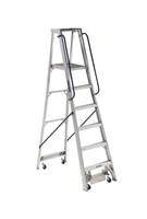 Louisville Ladder 6 Foot Aluminum Mobile Platform Rolling Ladder AP5006