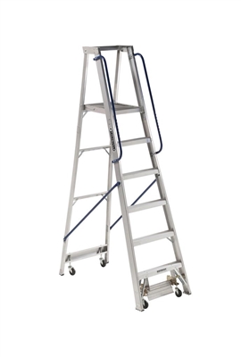 Louisville Ladder 6 Foot Aluminum Mobile Platform Rolling Ladder AP5006