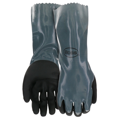 Boss Gloves Chemical Resistant ChemGuard with Extended 14" Gauntlet Cuff Work Gloves Dark Gray B11011 Case of 12