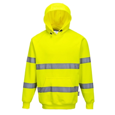 Portwest Hi-Vis Hooded Sweatshirt Yellow B304