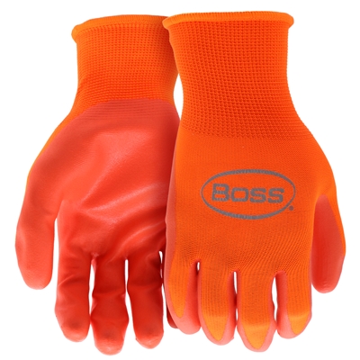 Boss Gloves High Visibility Tactile Grip Seamless Coated Gloves Orange B31101 Case of 12
