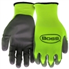 Boss Gloves High Visibility Tactile Grip Seamless Coated Gloves Yellow B33141-12P Case of 12