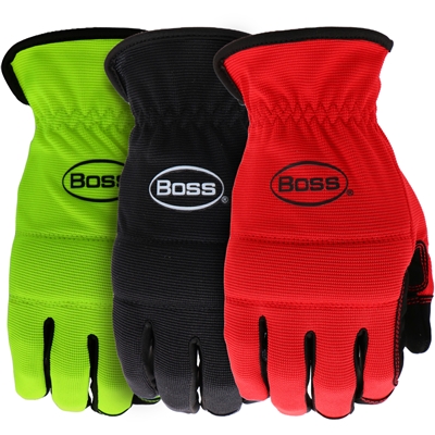 Boss Gloves High Performance Task Glove Assorted B52021-3P Case of 12