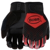 Boss Gloves Protect with Impact Protection and Ax Suede Glove Red B52061 Case of 12