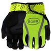 Boss Gloves High Visibility Utility Glove with Ax Suede Palm Yellow B52071 Case of 12