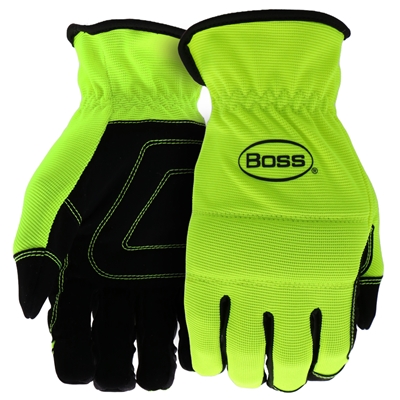 Boss Gloves High Visibility Task Glove Yellow B52121 Case of 12