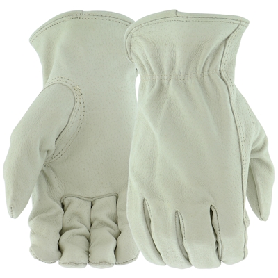 Boss Gloves Pigskin Leather Drivers Work Gloves White B83071 Case of 12