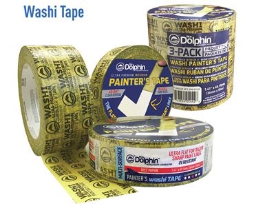 Blue Dolphin Painting Tape 1.41inch x 60.15yds TP WASHI SP2 3PK Case of 24
