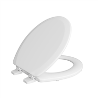Jones Stephens White Deluxe Molded Wood Toilet Seat, Closed Front with Cover, Round C013WD00