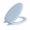 Jones Stephens Dresden Blue Deluxe Molded Wood Toilet Seat, Closed Front with Cover, Elongated C014WD40