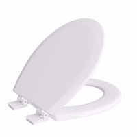 Jones Stephens White Premium Molded Wood Toilet Seat, Closed Front with Cover, QuicKlean&reg; Hinges, Round C023WD00