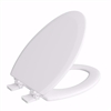 Jones Stephens White Premium Molded Wood Toilet Seat, Closed Front with Cover, QuicKlean&reg; Hinges, Elongated C024WD00