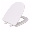Jones Stephens White Square Front Wood Toilet Seat, Closed Front with Cover to fit Eljer&reg; Emblem, Elongated C050WD00