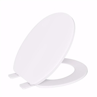 Jones Stephens White Standard Plastic Toilet Seat, Closed Front with Cover, Round C101000