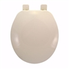 Jones Stephens Builder Grade Plastic Toilet Seat, Biscuit, Round Closed Front with Cover C101002