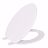 Jones Stephens White Standard Plastic Toilet Seat, Closed Front with Cover, Elongated C101100