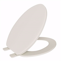 Jones Stephens Bone Standard Plastic Toilet Seat, Closed Front with Cover, Elongated C101101