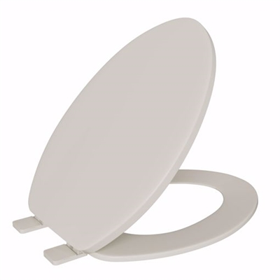 Jones Stephens Biscuit Standard Plastic Toilet Seat, Closed Front with Cover, Elongated C101102