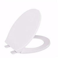Jones Stephens White Deluxe Plastic Toilet Seat, Closed Front with Cover, Round C104100