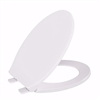 Jones Stephens White Deluxe Plastic Toilet Seat, Closed Front with Cover, Elongated C104200
