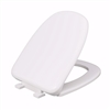 Jones Stephens White Square Front Plastic Toilet Seat, Closed Front with Cover to fit Eljer&reg; Emblem, Slow-Close, Elongated C1050S00