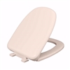 Jones Stephens Bone Square Front Plastic Toilet Seat, Closed Front with Cover to fit Eljer&reg; Emblem, Slow-Close, Elongated C1050S01