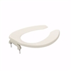 Jones Stephens Bone Plastic Toilet Seat, Open Front less Cover, Self-Sustaining Check Hinges, Elongated C106SSC01