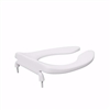Jones Stephens White Heavy Duty Plastic Toilet Seat, Open Front less Cover, Self-Sustaining Check Hinges, Elongated C108SSC00