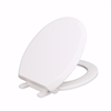 Jones Stephens White Deluxe Plastic Toilet Seat, Closed Front with Cover, Slow-Close and QuicKlean&reg; Hinges, Round C1210S00