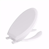 Jones Stephens White Premium Plastic Toilet Seat, Open Front with Cover, Slow-Close Hinges, Elongated C2200OS00