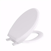 Jones Stephens White Premium Plastic Toilet Seat, Closed Front with Cover, Slow-Close and QuicKlean&reg; Hinges, Elongated C2200S00