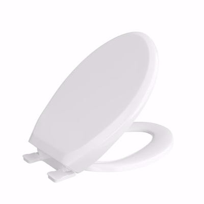 Jones Stephens White Premium Plastic Toilet Seat, Closed Front with Cover, Slow-Close and QuicKlean&reg; Hinges, Elongated C2200S00