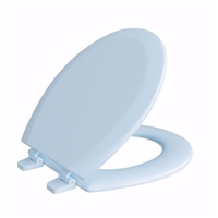 Jones Stephens Dresden Blue Deluxe Molded Wood Toilet Seat, Closed Front with Cover, Round C3B4R240