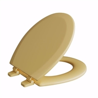 Jones Stephens Harvest Gold Deluxe Molded Wood Toilet Seat, Closed Front with Cover, Round C3B4R253