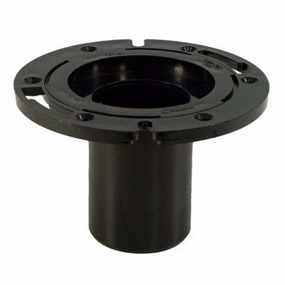 Jones Stephens 3" ABS Closet Flange with 4" Barrel and Plastic Ring C50307