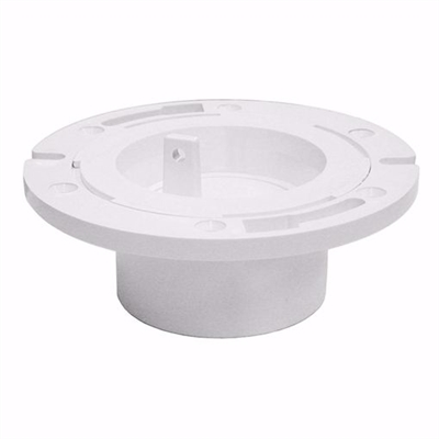 Jones Stephens 3" x 4" PVC Closet Flange with Plastic Swivel Ring and Knockout C52342